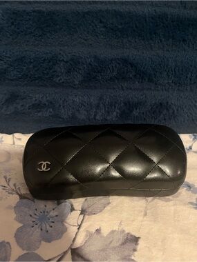 RARE-CHANEL Quilted Leather Sunglasses Case